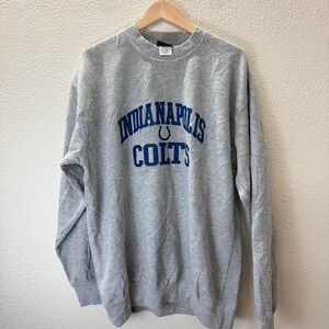 Indianapolis Colts NFL Team Apparel Gray Crewneck Sweatshirt Men's L